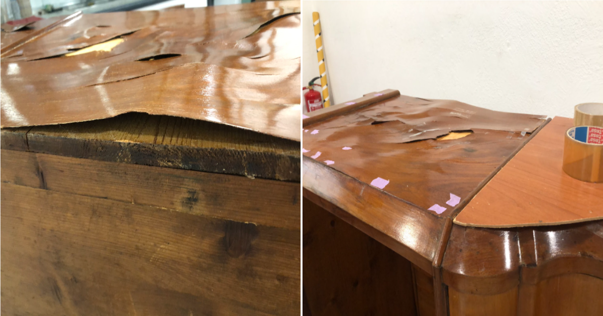 Conservación y restauración de un escritorio